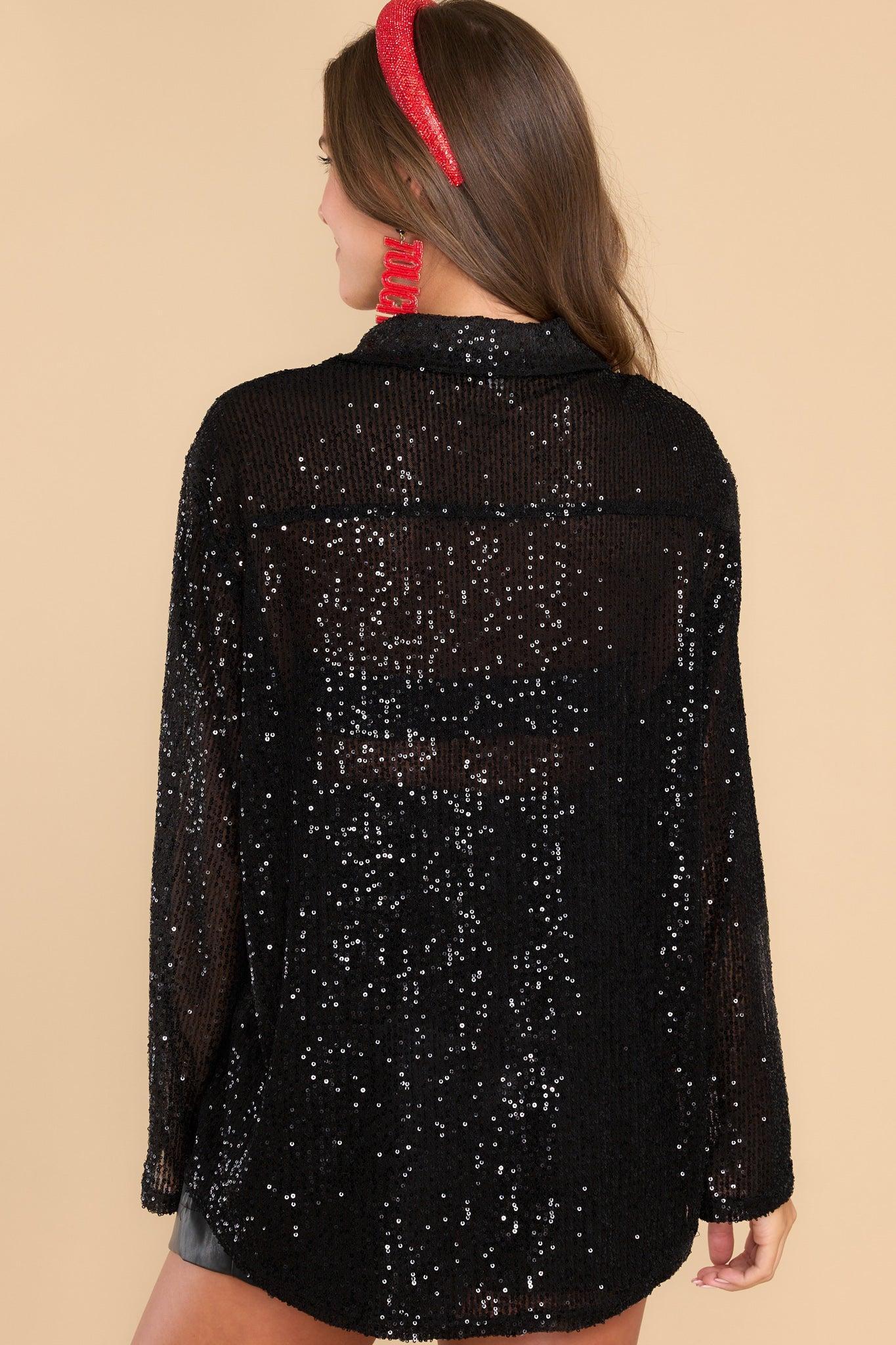 Irresistible Glamour Black Sequin Top Product Image