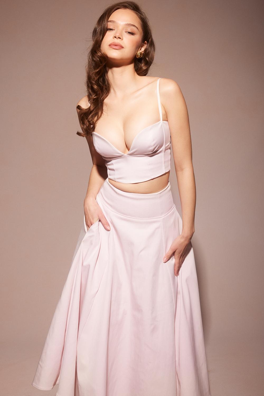 Pabla  ballerina pink cropped bralette top Product Image