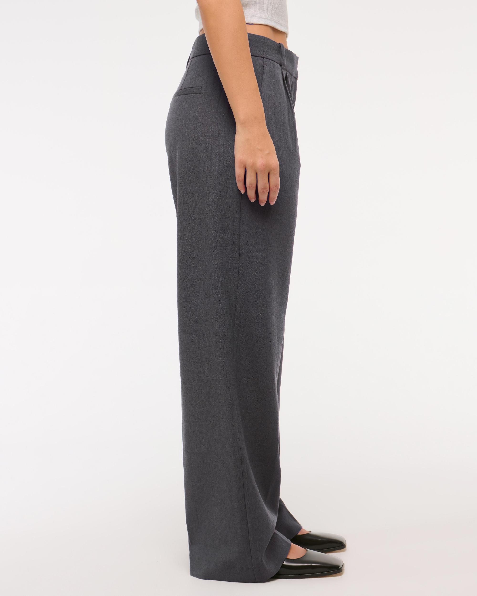 Curve Love A&F Sloane Low Rise Tailored Wide Leg Pant Product Image