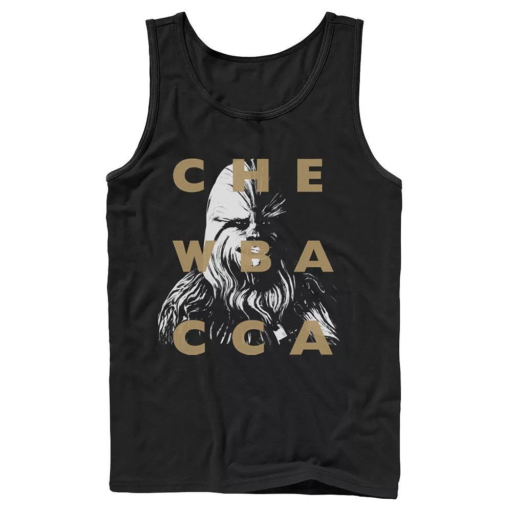 Men's Star Wars: Clone Wars Chewbacca Text Overlay Tank Top, Size: XL, Black Product Image