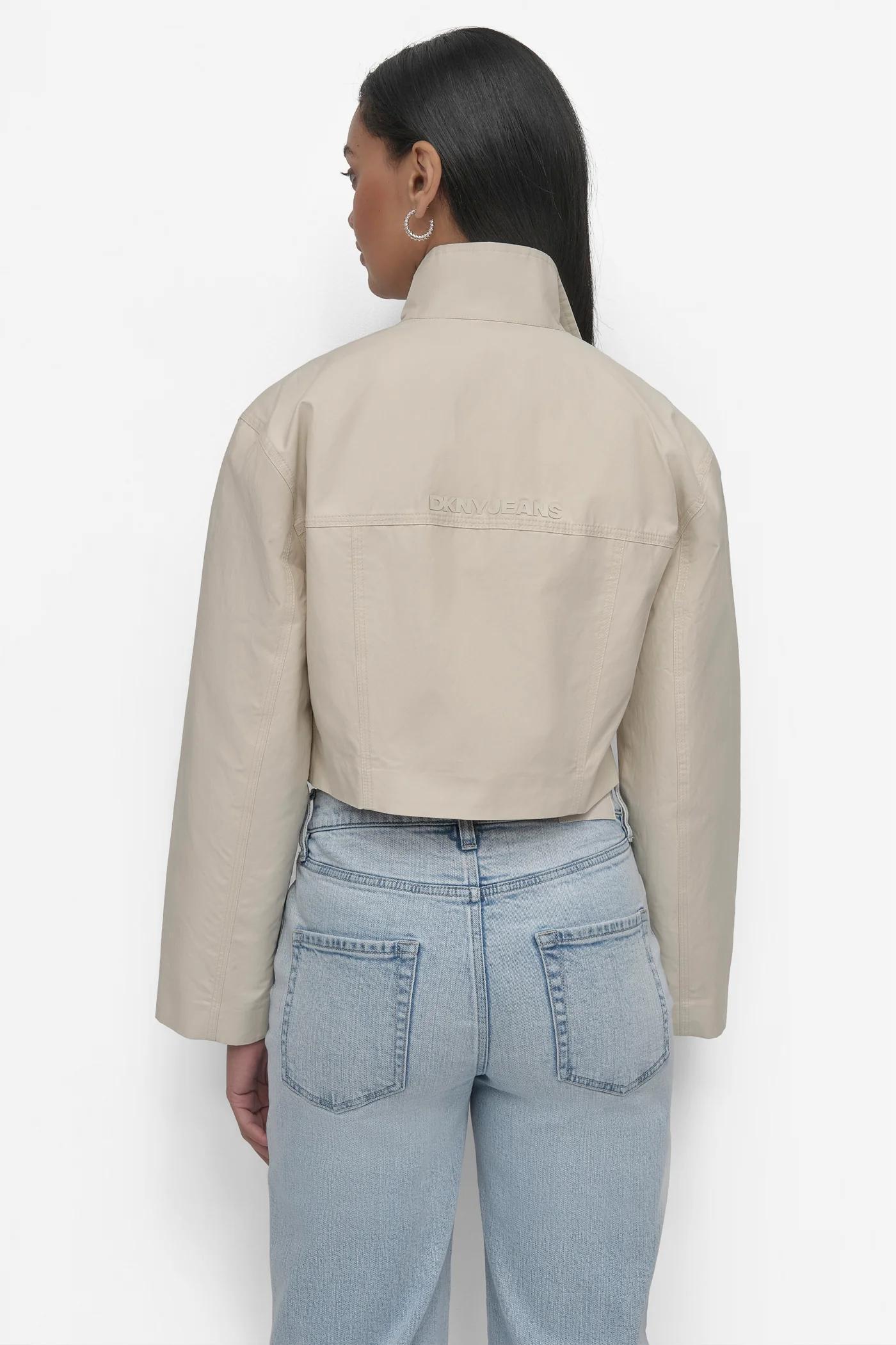 COATED WATER RESISTANTCROPPED UTILITY JACKET Product Image