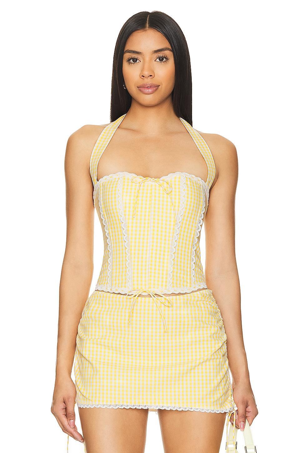 Gingham Lace Corset GUIZIO Product Image