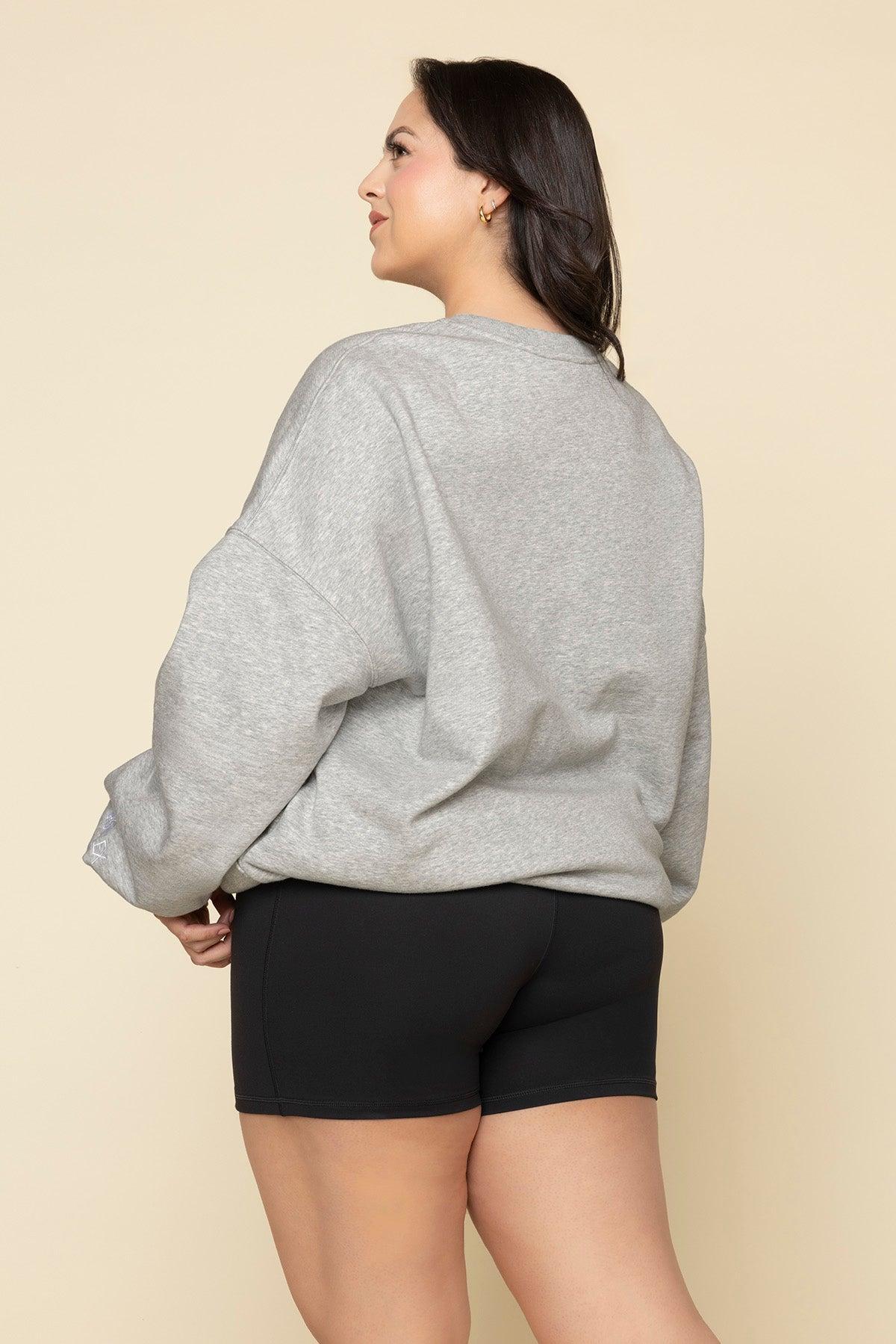 POPFLEX® Active Club Cloud Crewneck Sweater - Heather Grey Product Image