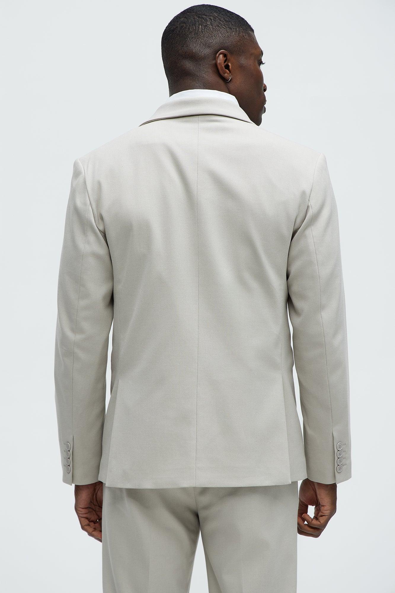 High Peak Lapel Suit Blazer - Taupe Product Image