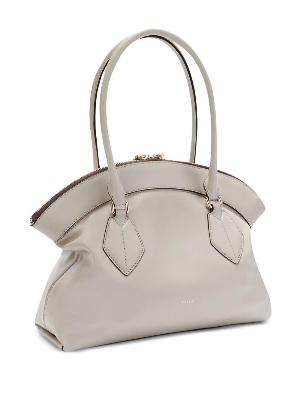 FURLA Leather Tote Bag In Neutrals Product Image