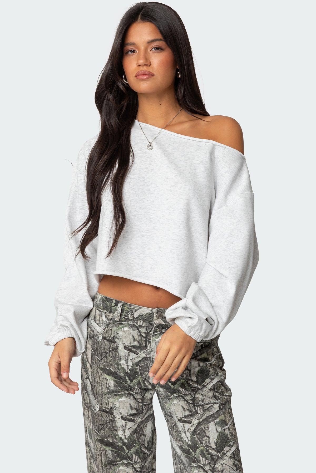 Aveline Off Shoulder Light Sweatshirt Product Image