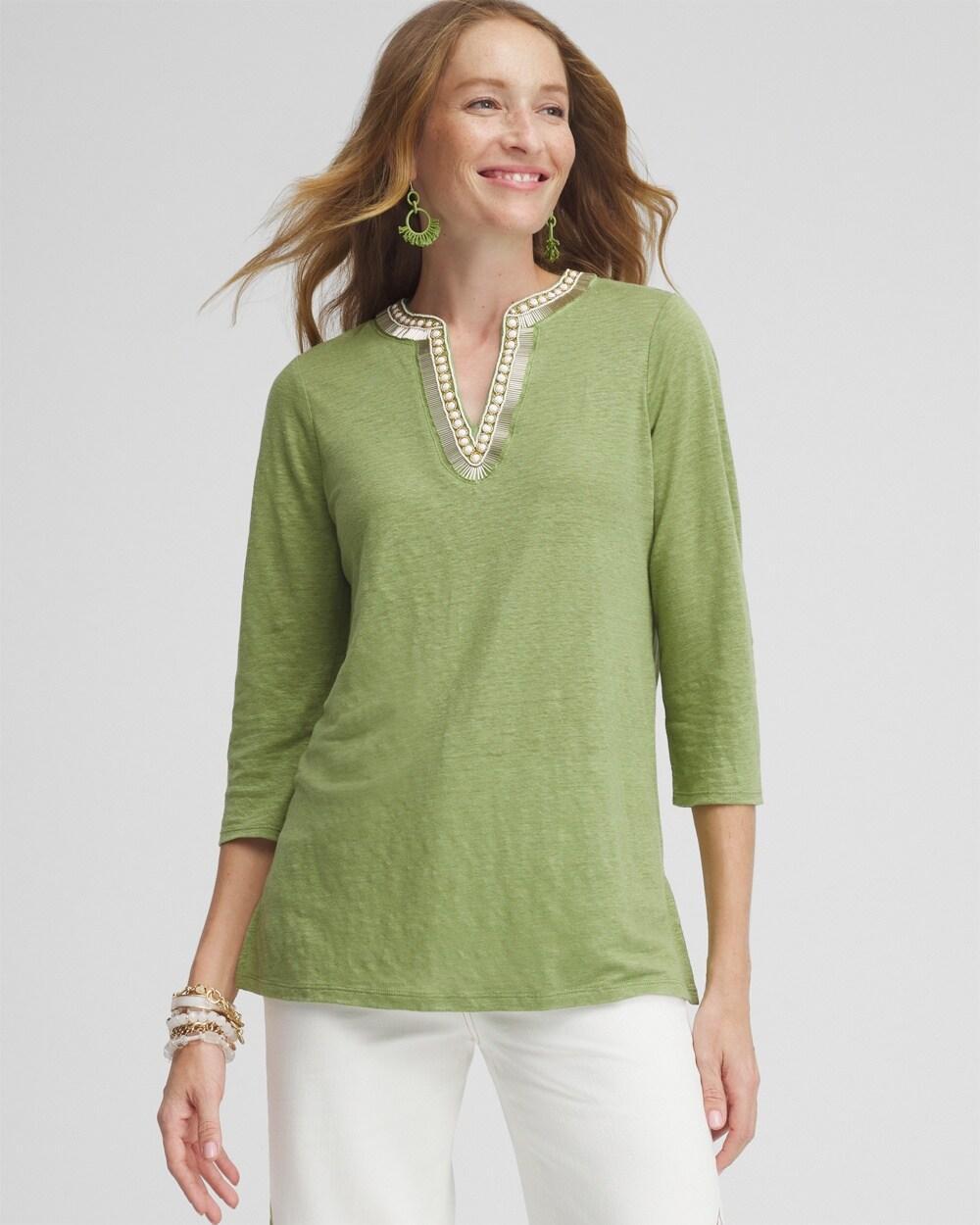 Linen Nautical Embellished Tunic Product Image