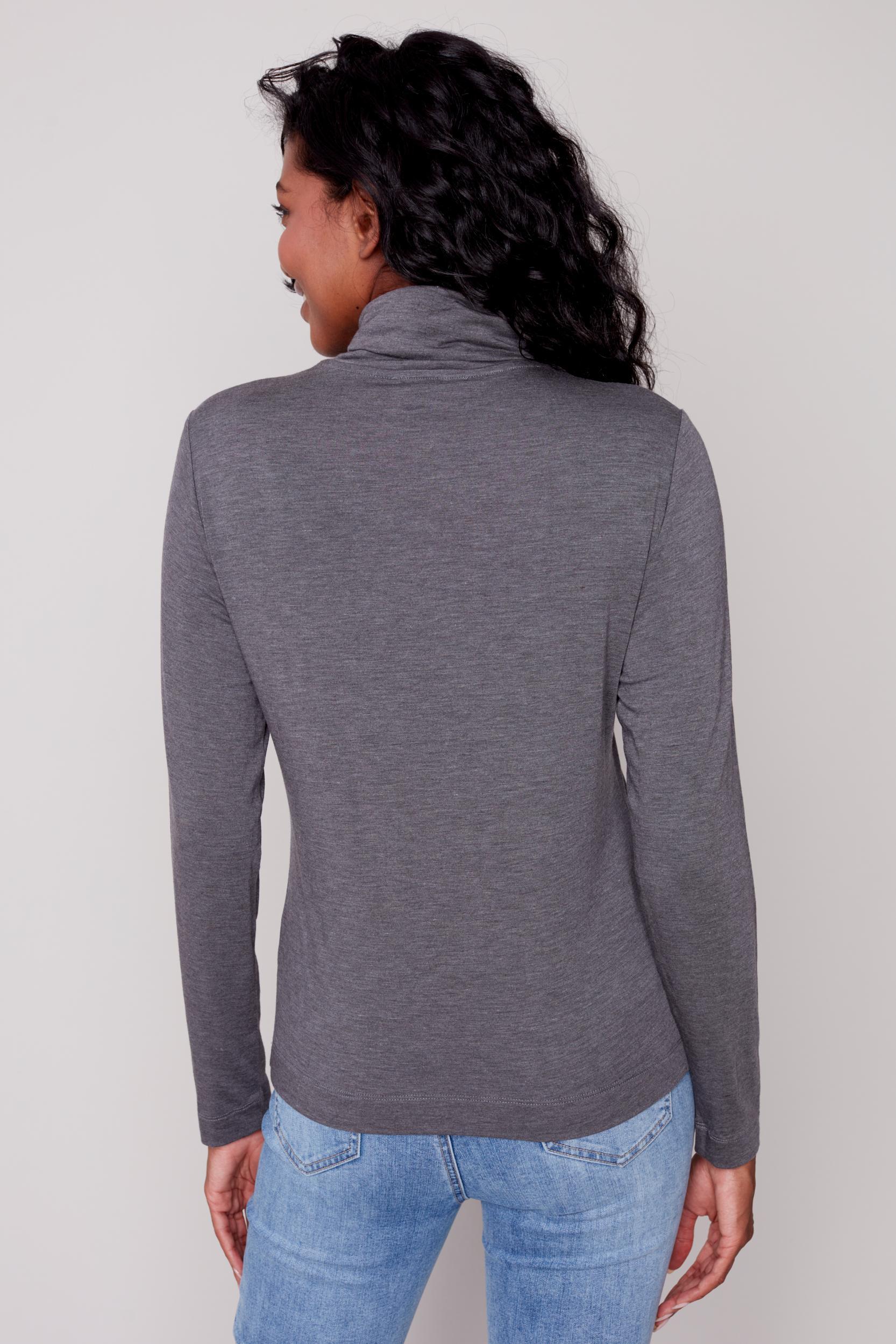 Mock Neck Set In Long Sleeve Top Product Image