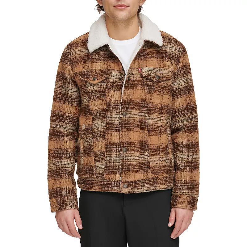 Men's Levi's® Faux Wool Sherpa Lined Trucker Jacket, Size: XL, Brown Product Image