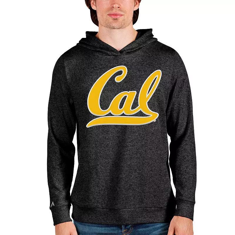 Mens Antigua Heathered Black Cal Bears Team Logo Absolute Pullover Hoodie Product Image