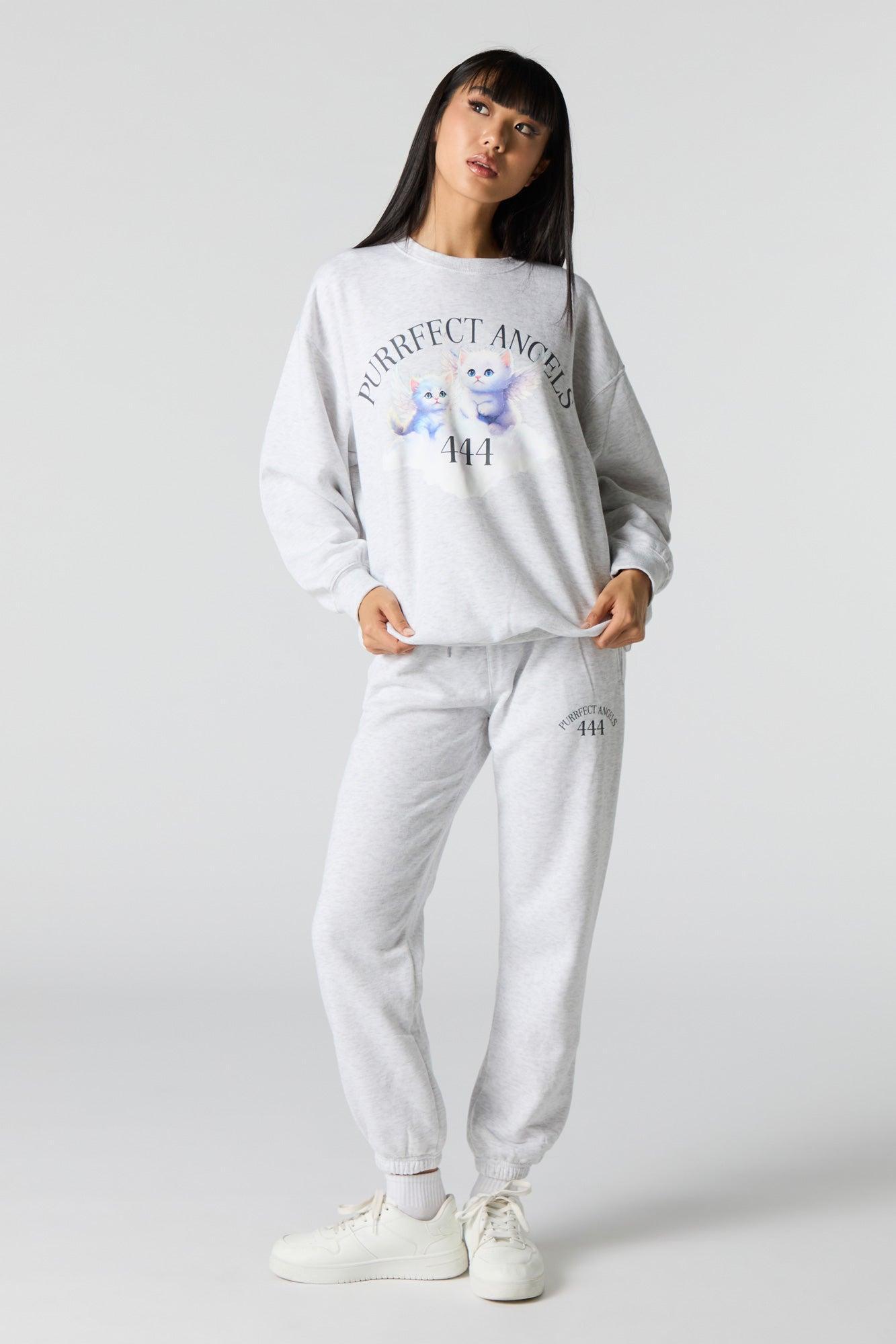 Cutesy Graphic Fleece Sweatshirt Female Product Image