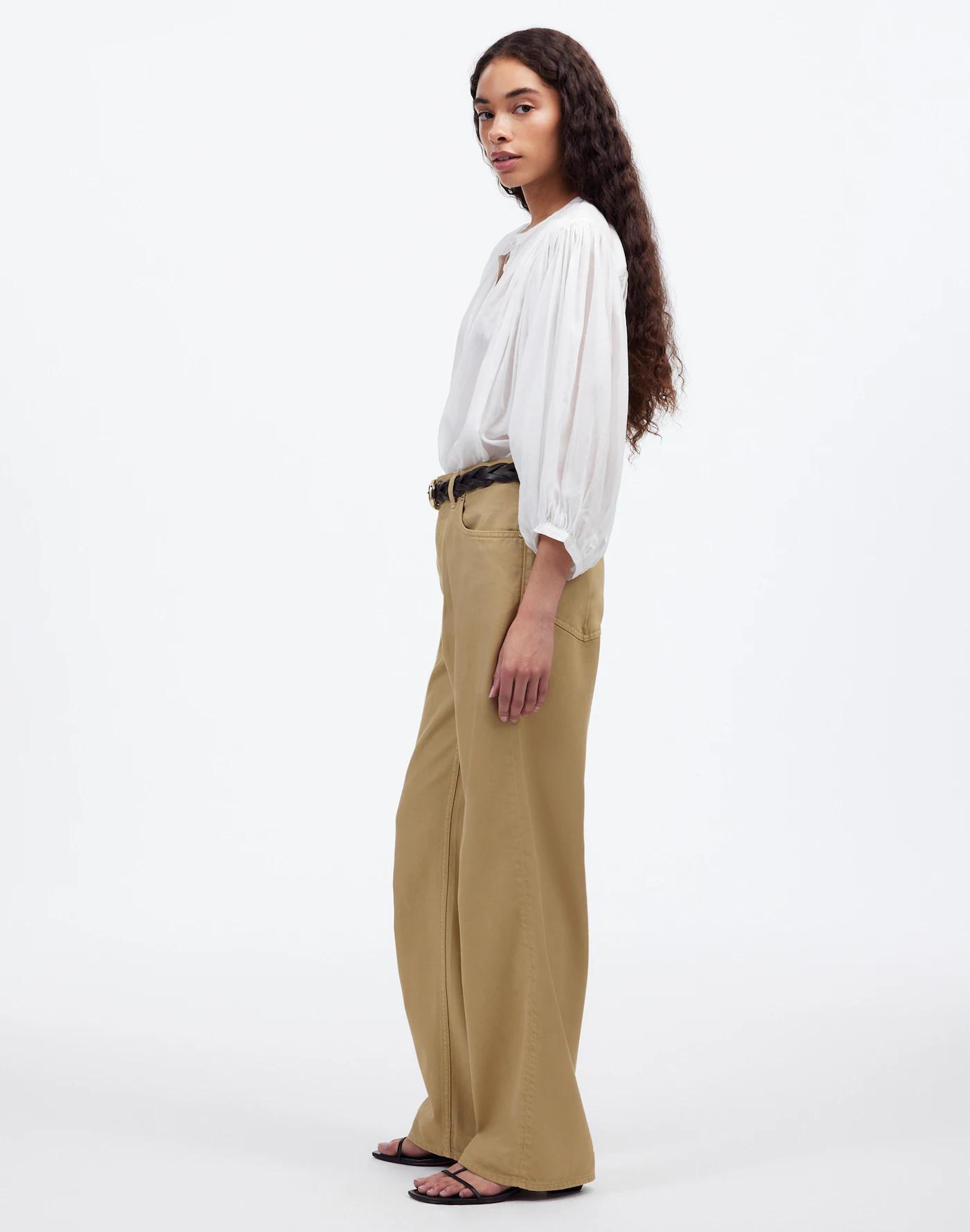 Pleated Low-Slung Baggy Jean in Garment Dye: Airy Denim Edition Product Image