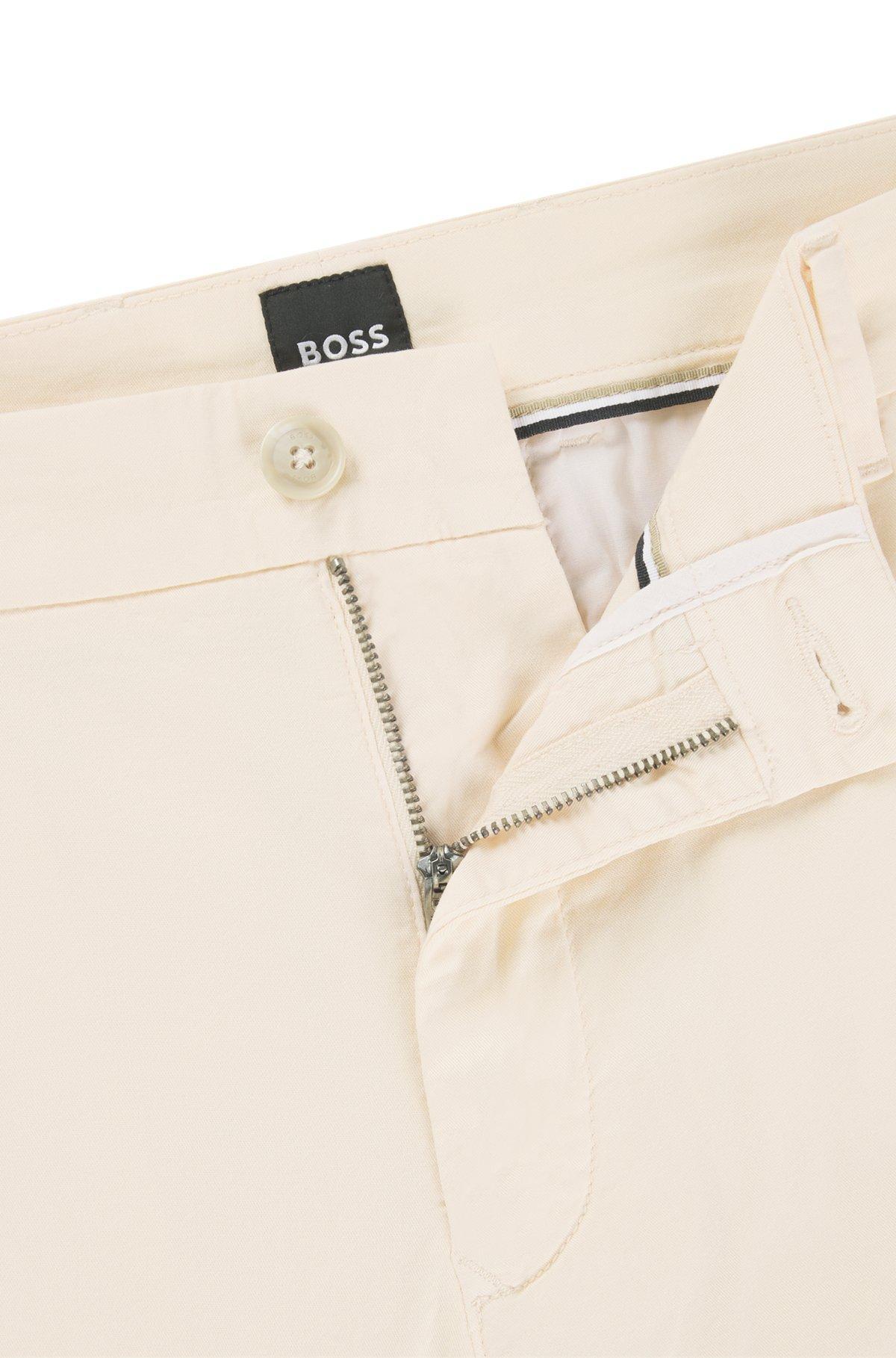 BOSS - Slim-fit shorts in stretch-cotton twill - Light Orange Product Image