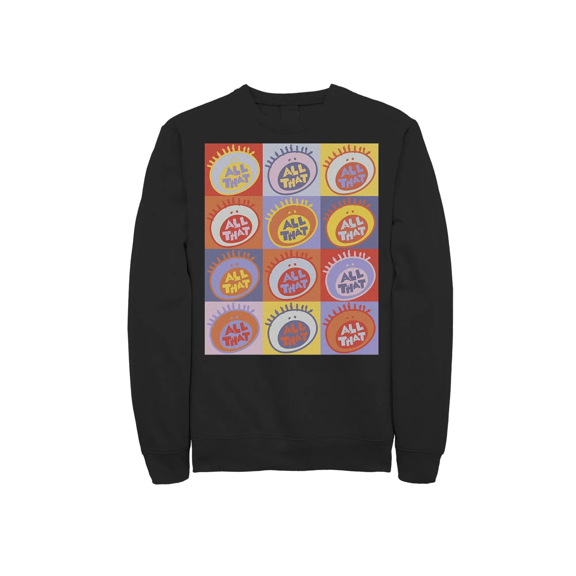 Men's Nickelodeon All That Classic Vintage Logo Panels Graphic Fleece Pullover,  Product Image