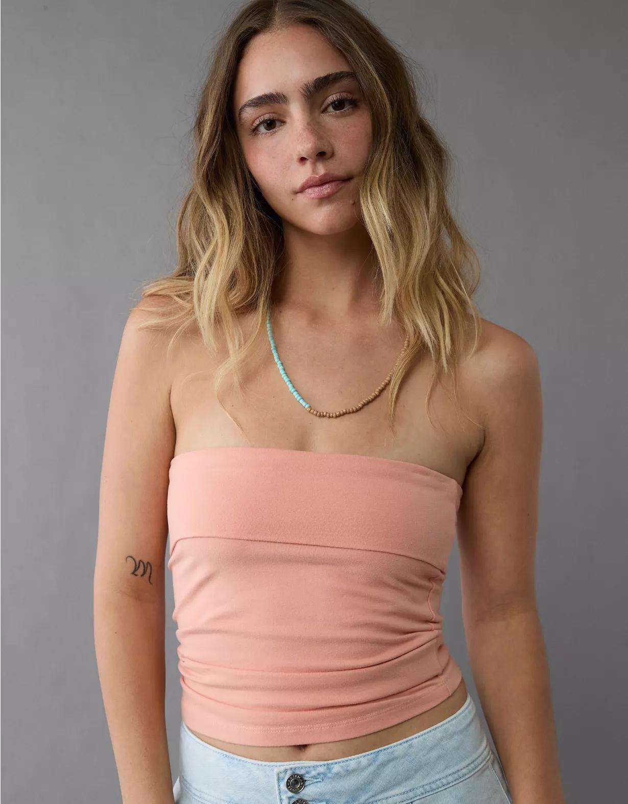 AE It Knit Foldover Tube Top Product Image