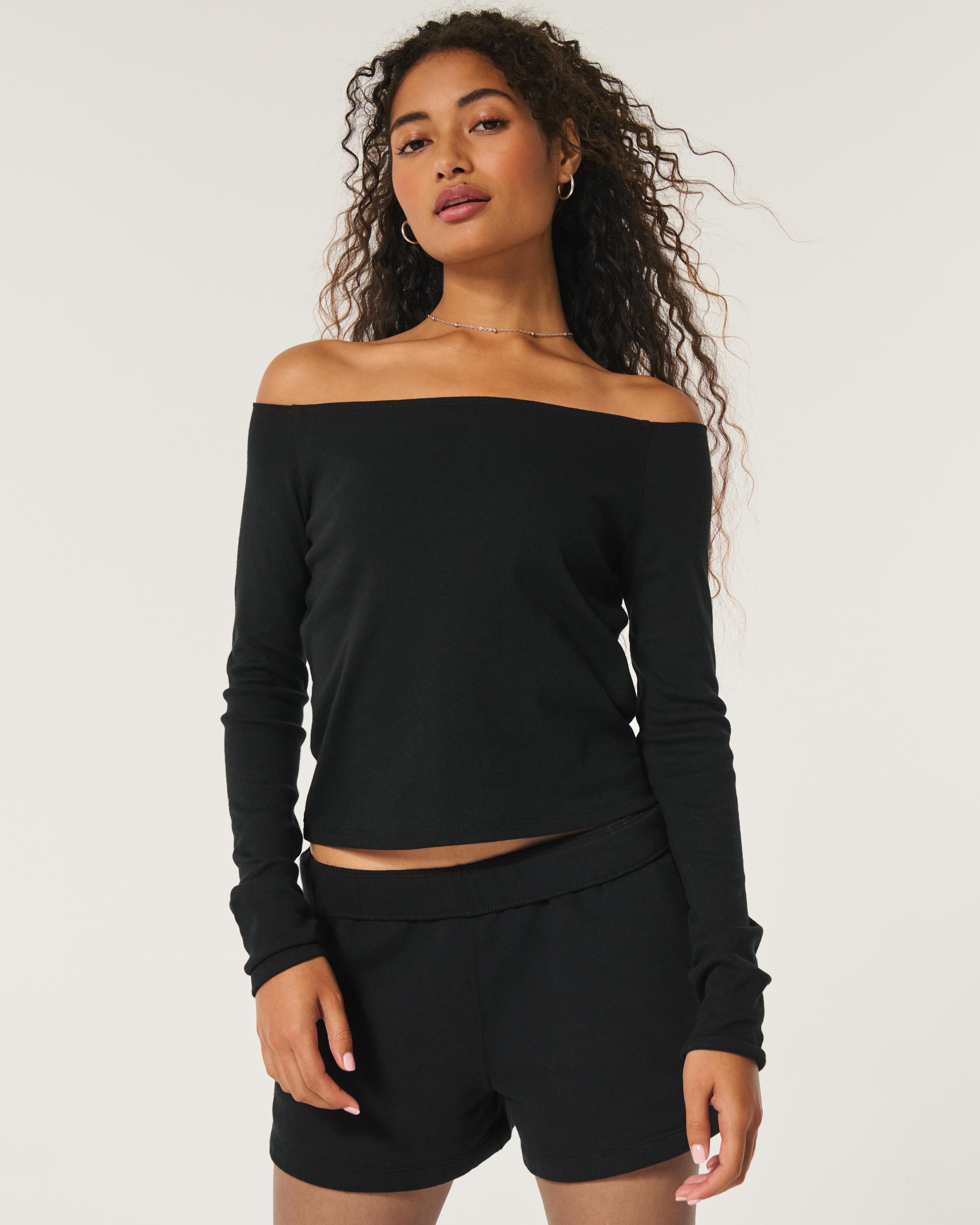 Long-Sleeve Off-the-Shoulder Top Product Image