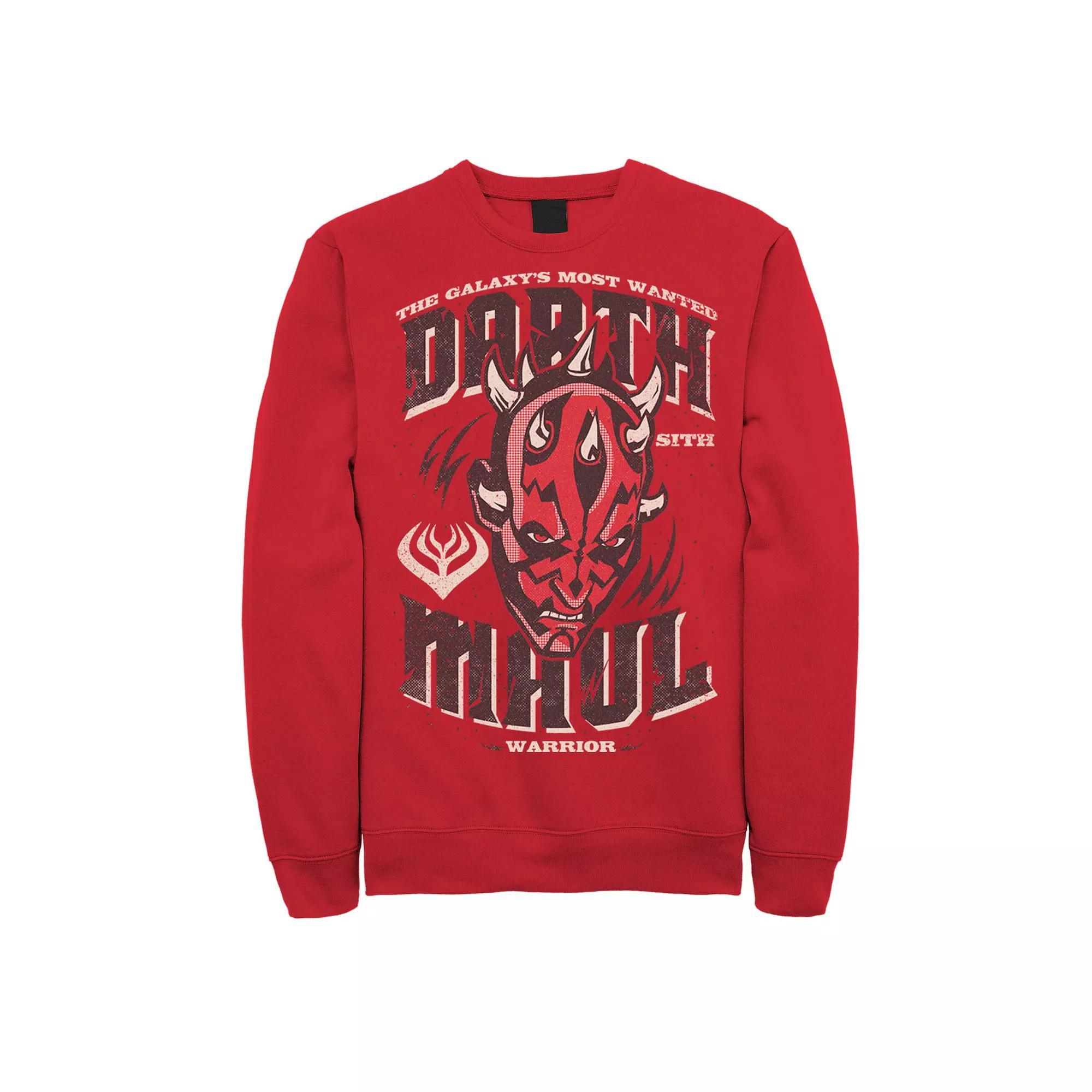 Men's Star Wars Darth Maul The Galaxy's Most Wanted Head Shot Sweatshirt, Size: Medium, Red Product Image