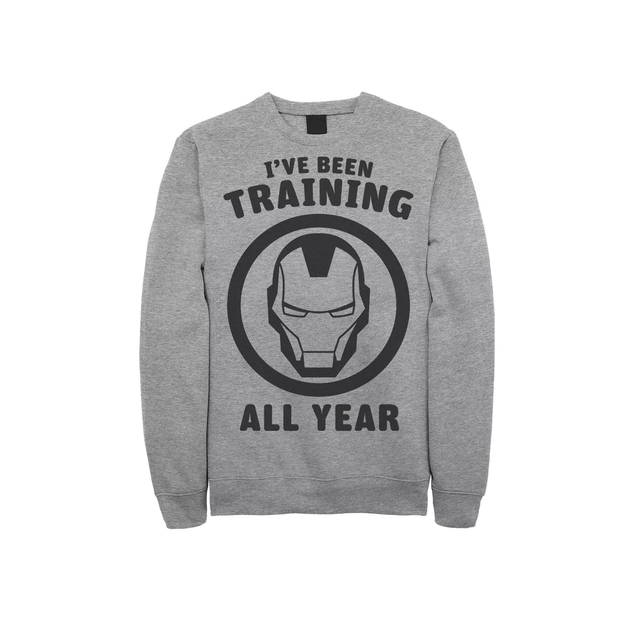 Men's Marvel Avengers Iron Man I've Been Training All Year Logo Sweatshirt,  Product Image