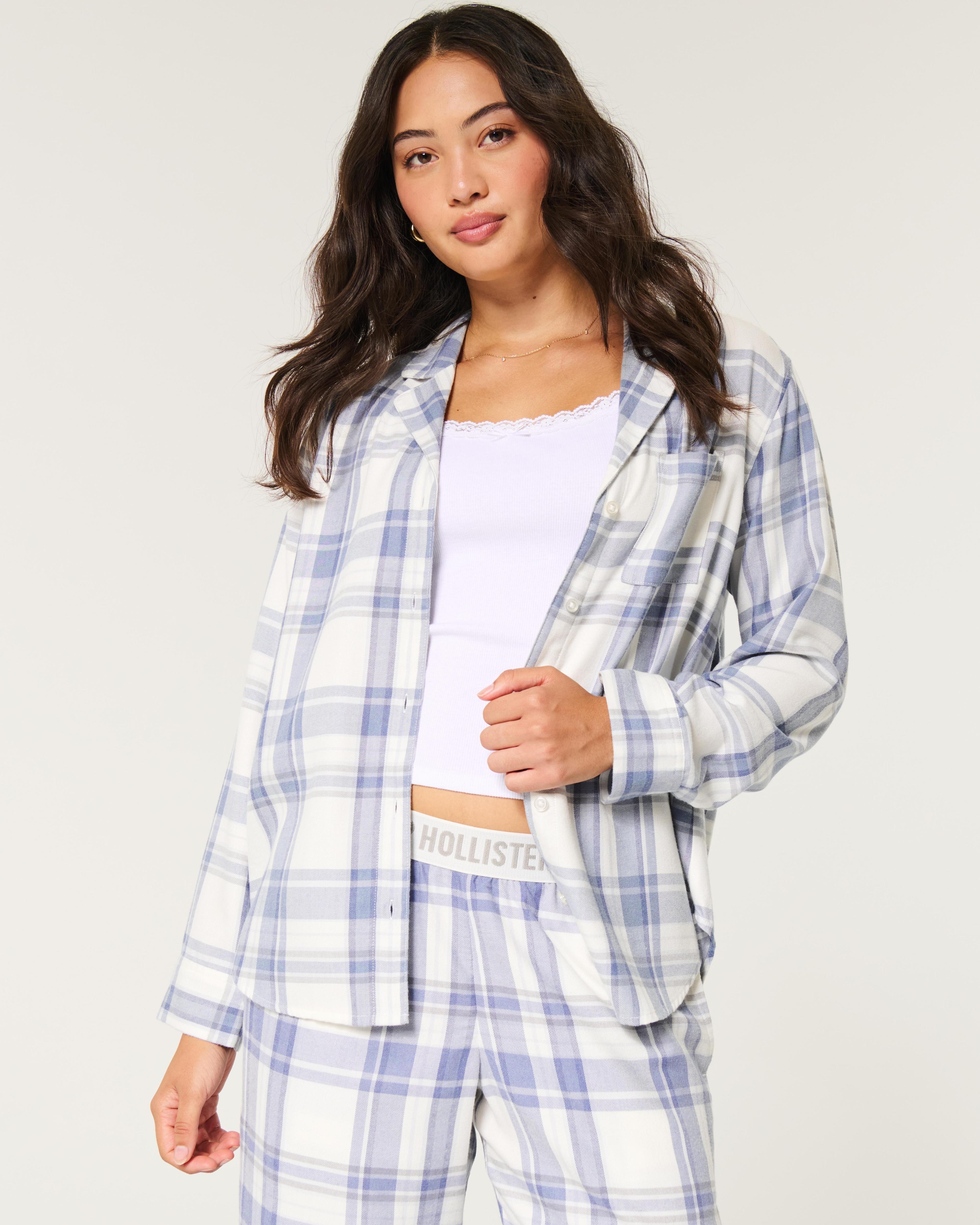 Long-Sleeve Flannel Pajama Top Product Image