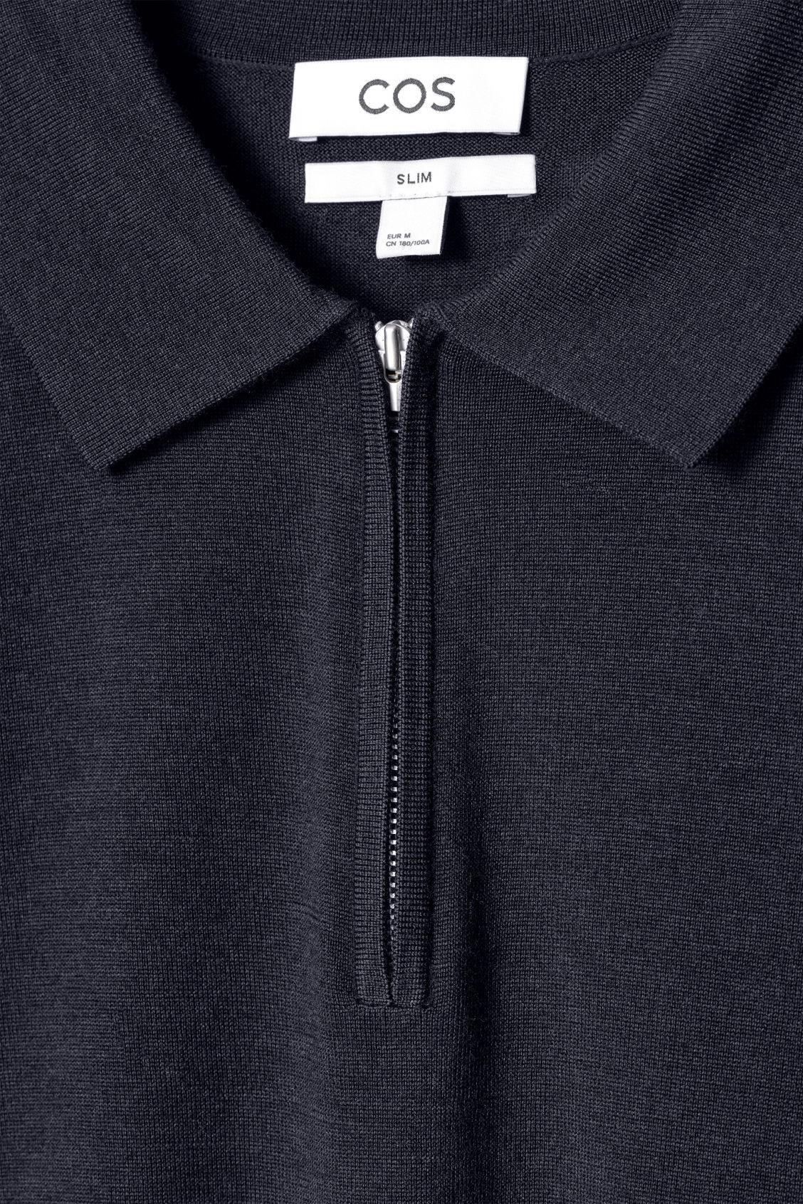 MERINO WOOL HALF-ZIP POLO SHIRT Product Image
