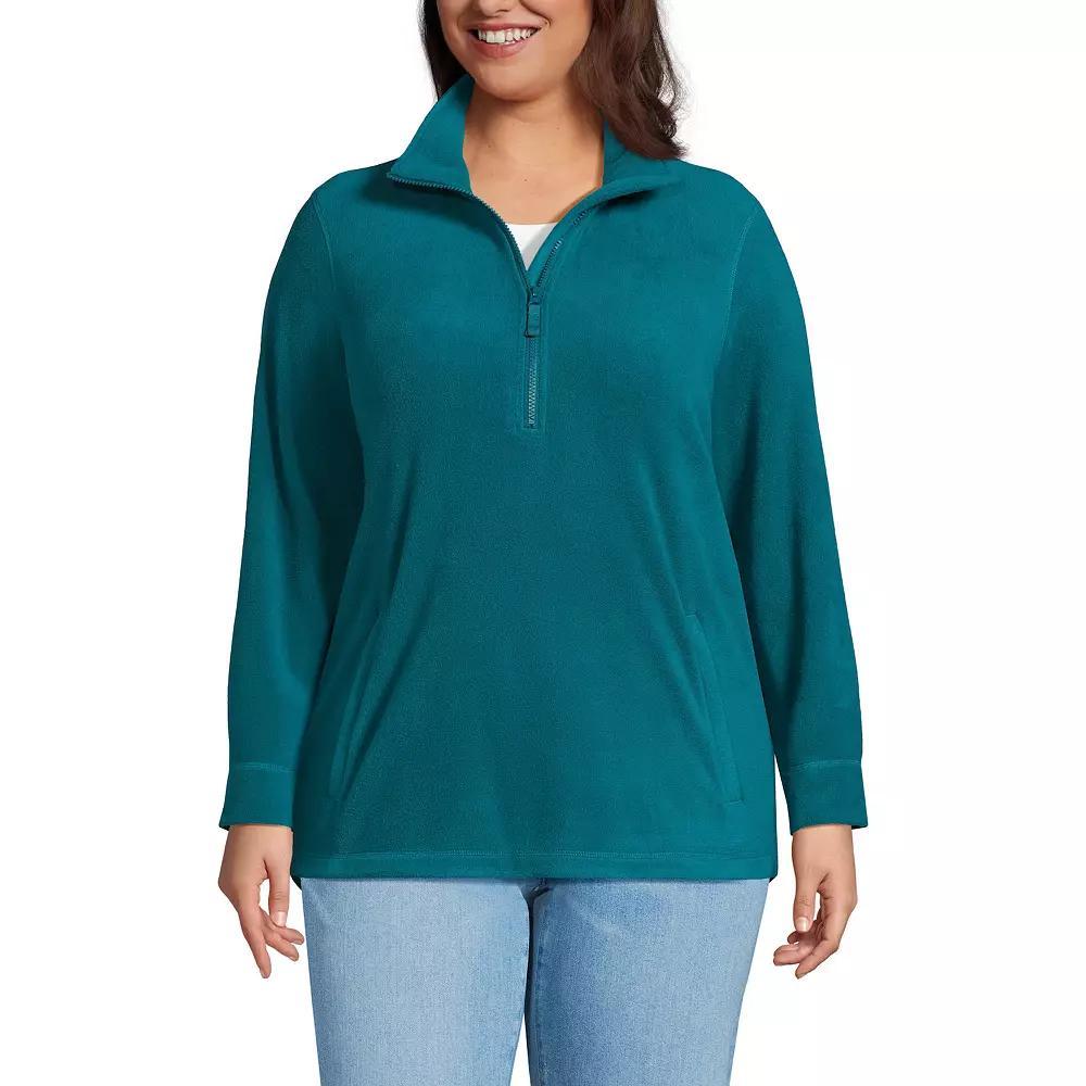 Plus Size Lands' End Quarter Zip Anyweather Fleece Pullover Tunic, Women's, Size: 3XL, White Product Image