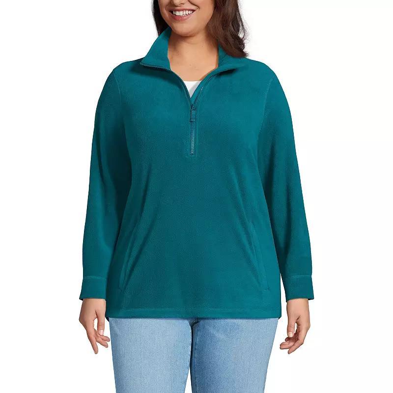 Plus Size Lands' End Quarter Zip Anyweather Fleece Pullover Tunic, Women's, Size: 3XL, White Product Image