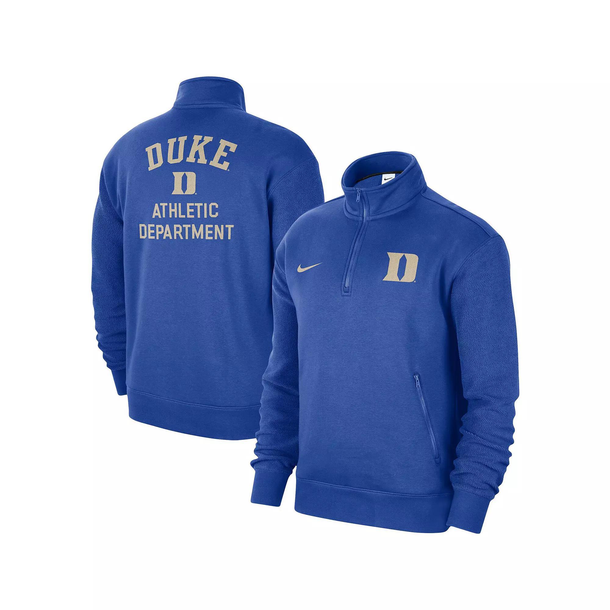 Men's Nike Royal Duke Blue Devils Campus Athletic Department Quarter-Zip Sweatshirt,  Product Image