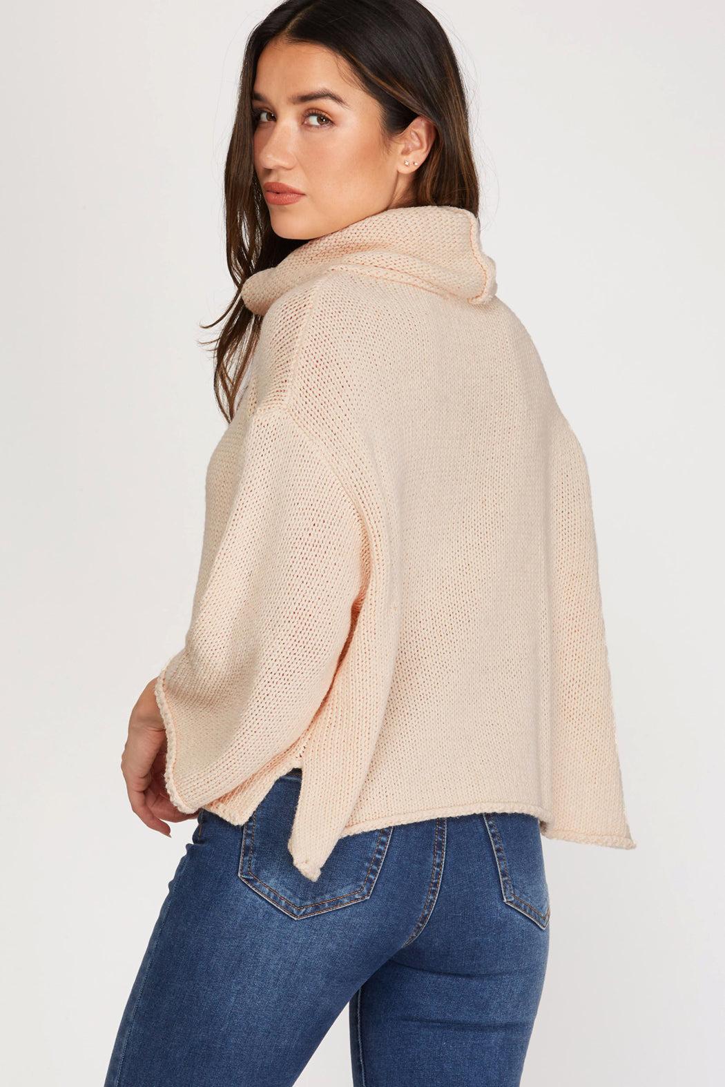 Turtleneck Knit Sweater Product Image