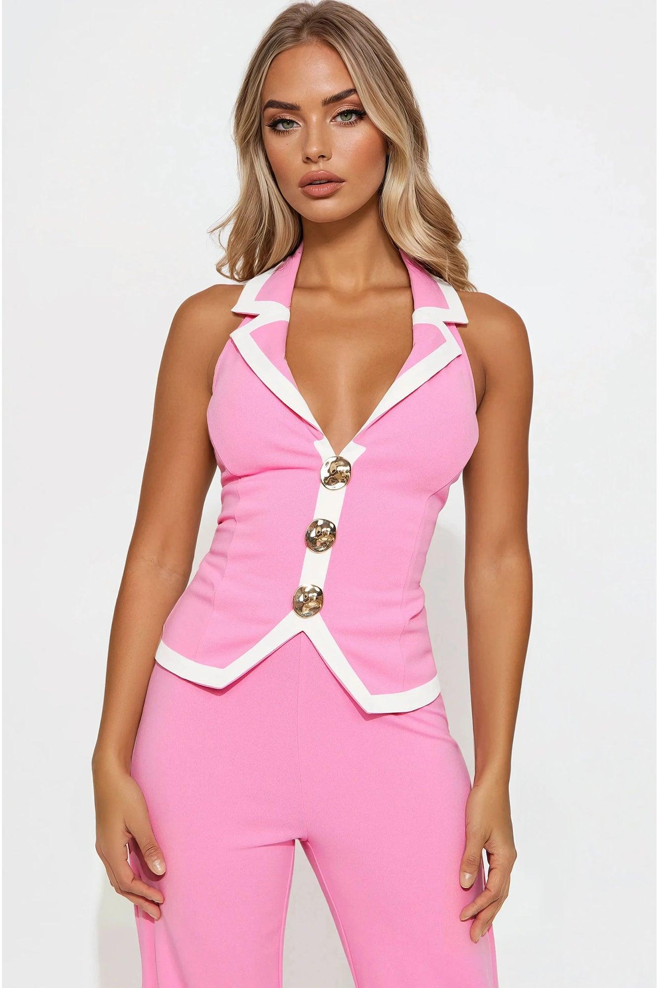 Imari Halter Jumpsuit - Pink Product Image