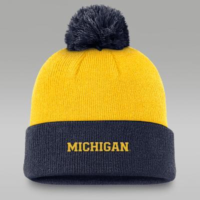 Michigan Peak Men's Jordan Brand College Cuffed Pom Beanie Product Image
