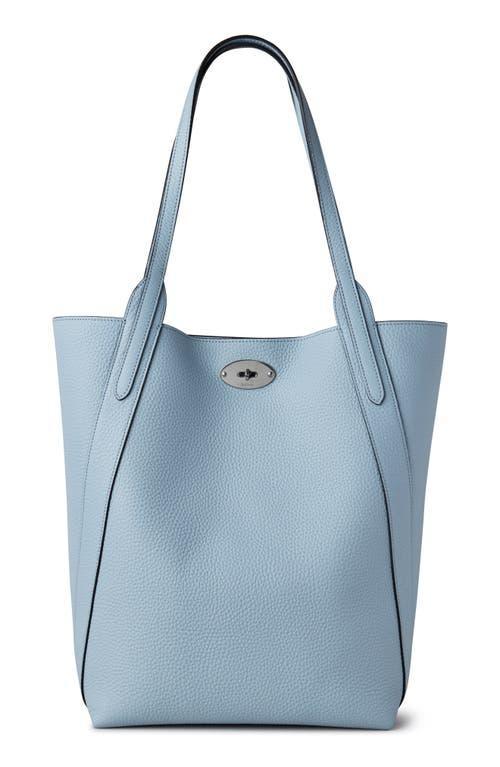 MULBERRY North South Bayswater Leather Tote Bag In Light Blue Product Image