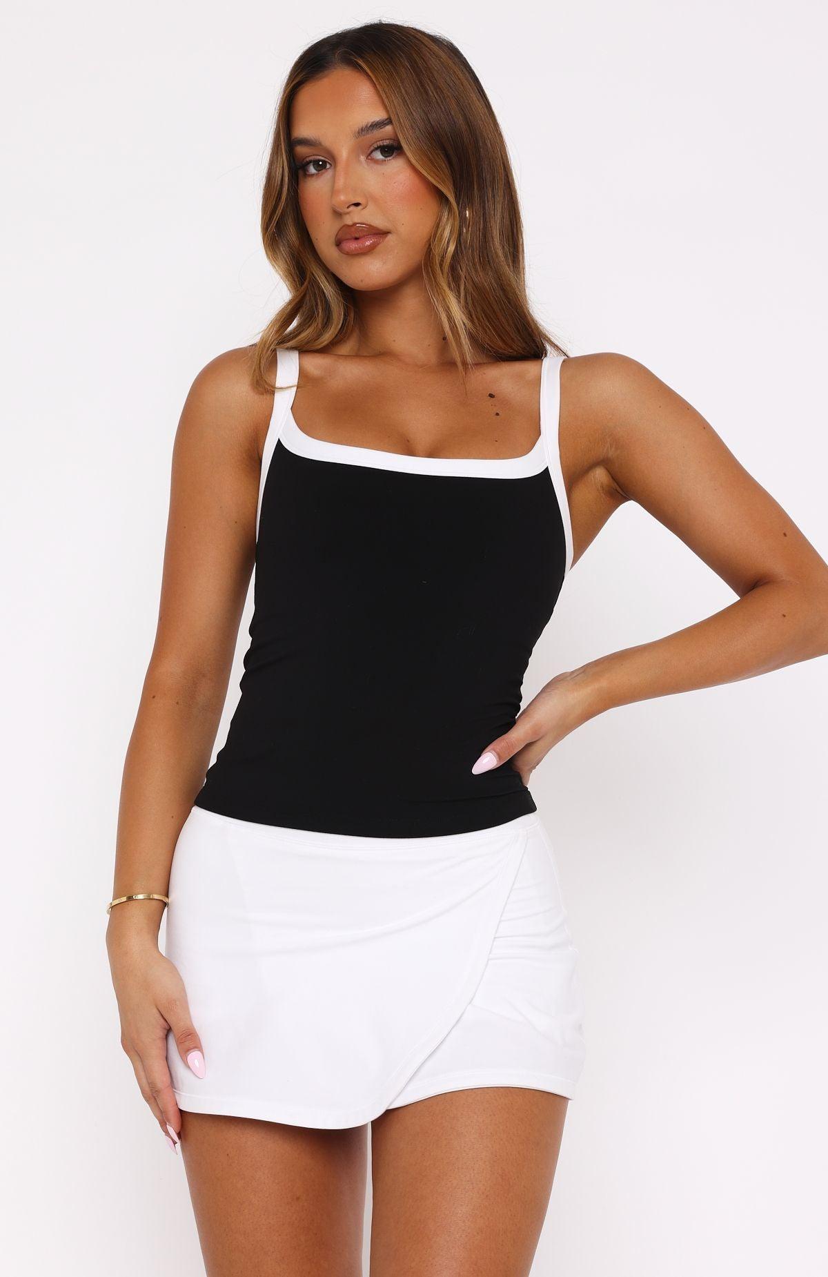 Now's The Time Active Active Tank Black/White Product Image