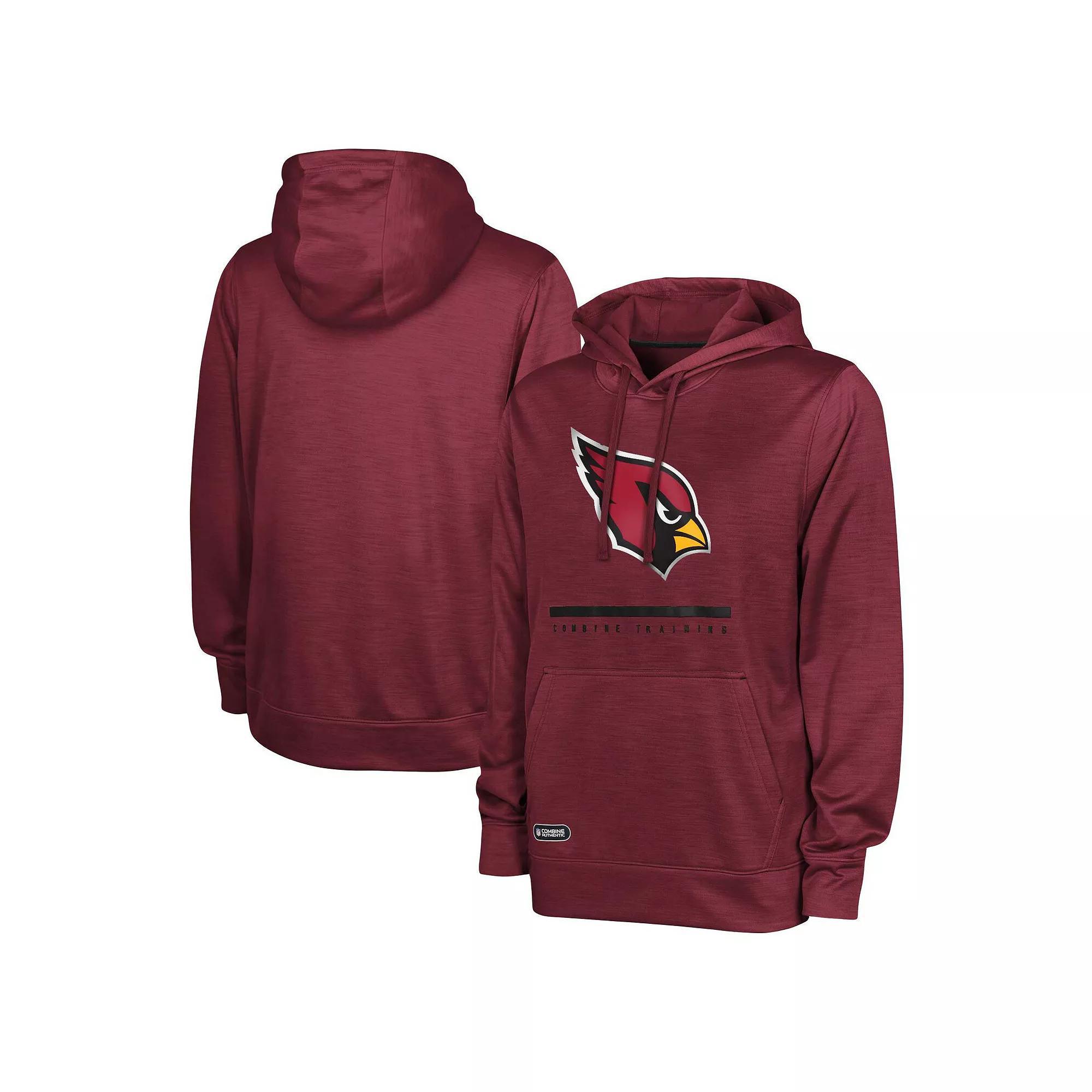 Men's Cardinal Arizona Cardinals Speed Drill Streak Pullover Hoodie, Size: Large, Red Product Image