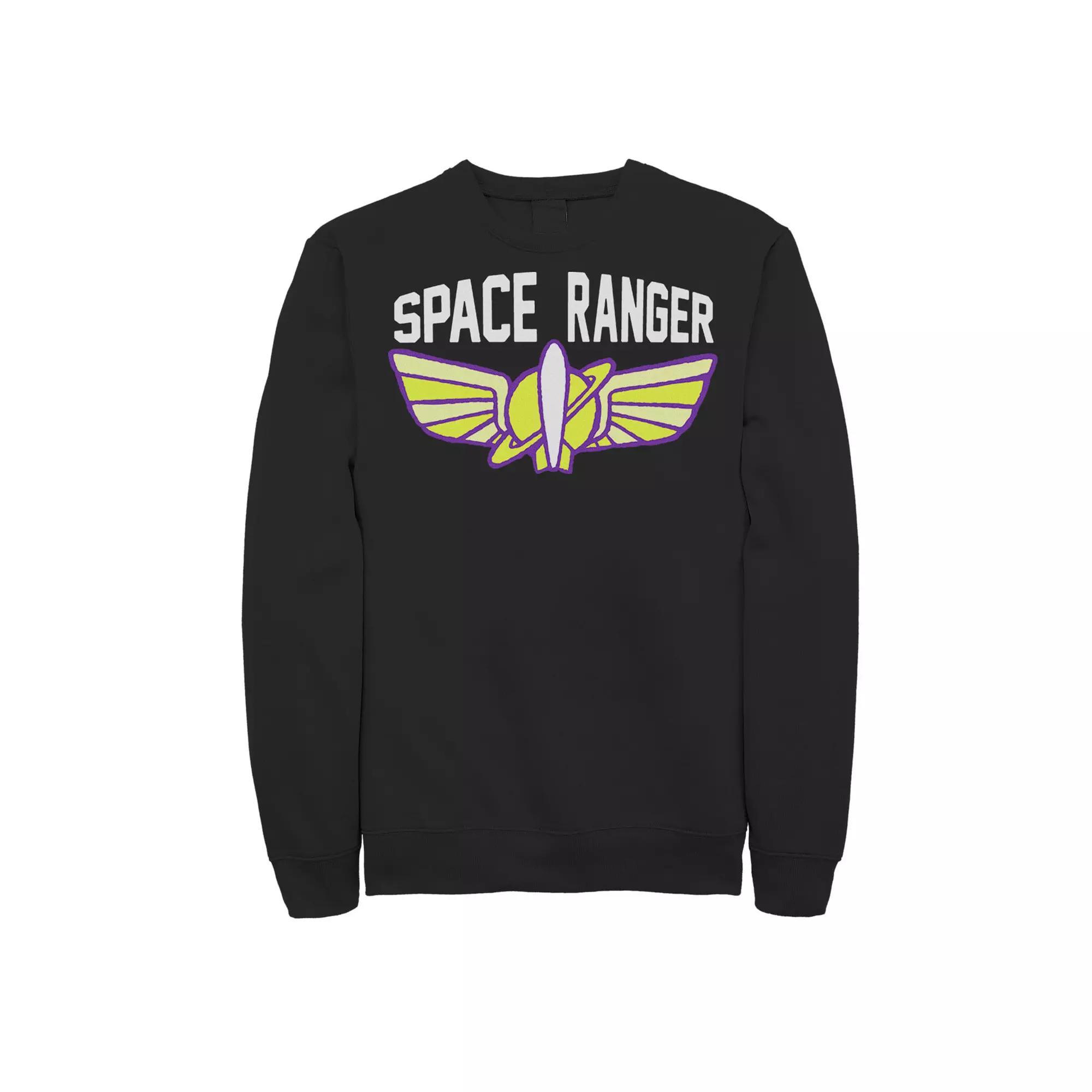 Disney / Pixar's Toy Story Buzz Lightyear Men's Space Ranger Star Command Logo Sweatshirt, Size: Small, Black Product Image