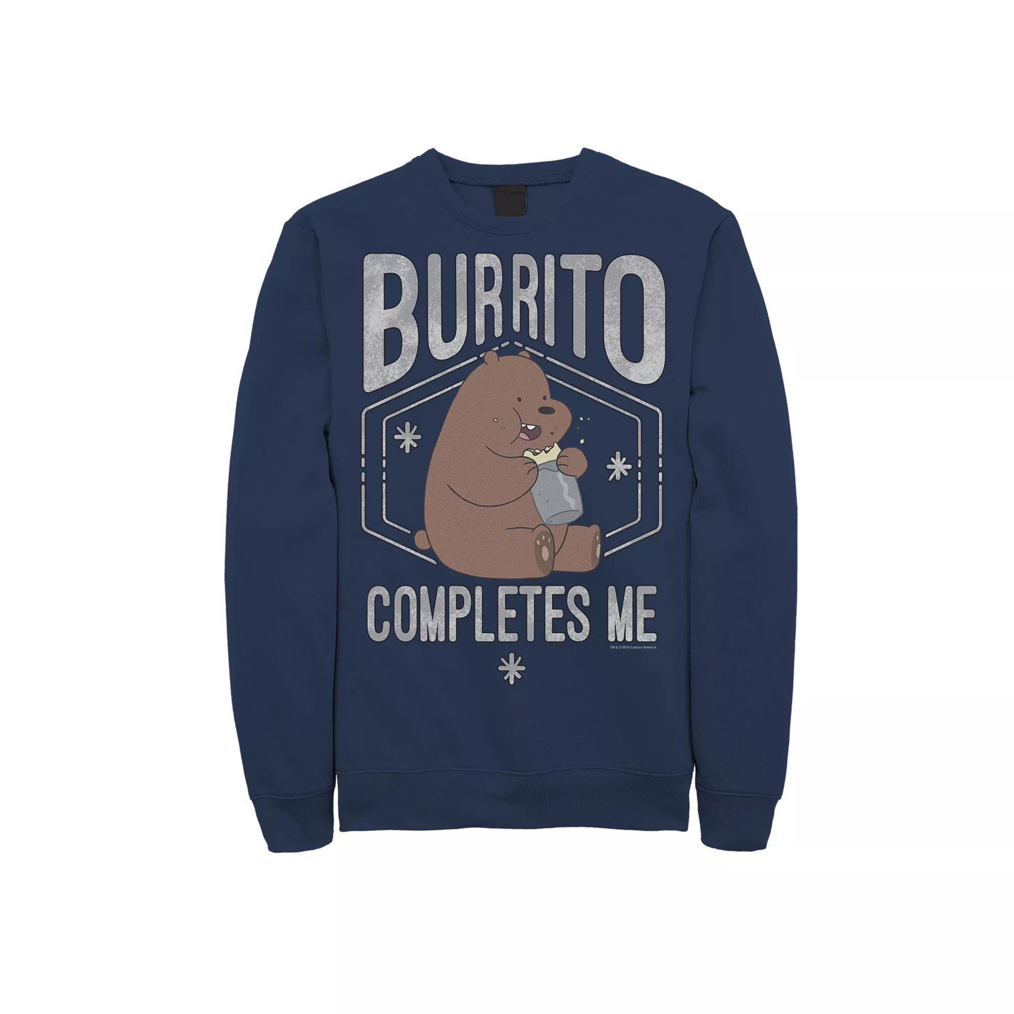 Men's Cartoon Network We Bare Bears Burrito Completes Me Sweatshirt,  Product Image