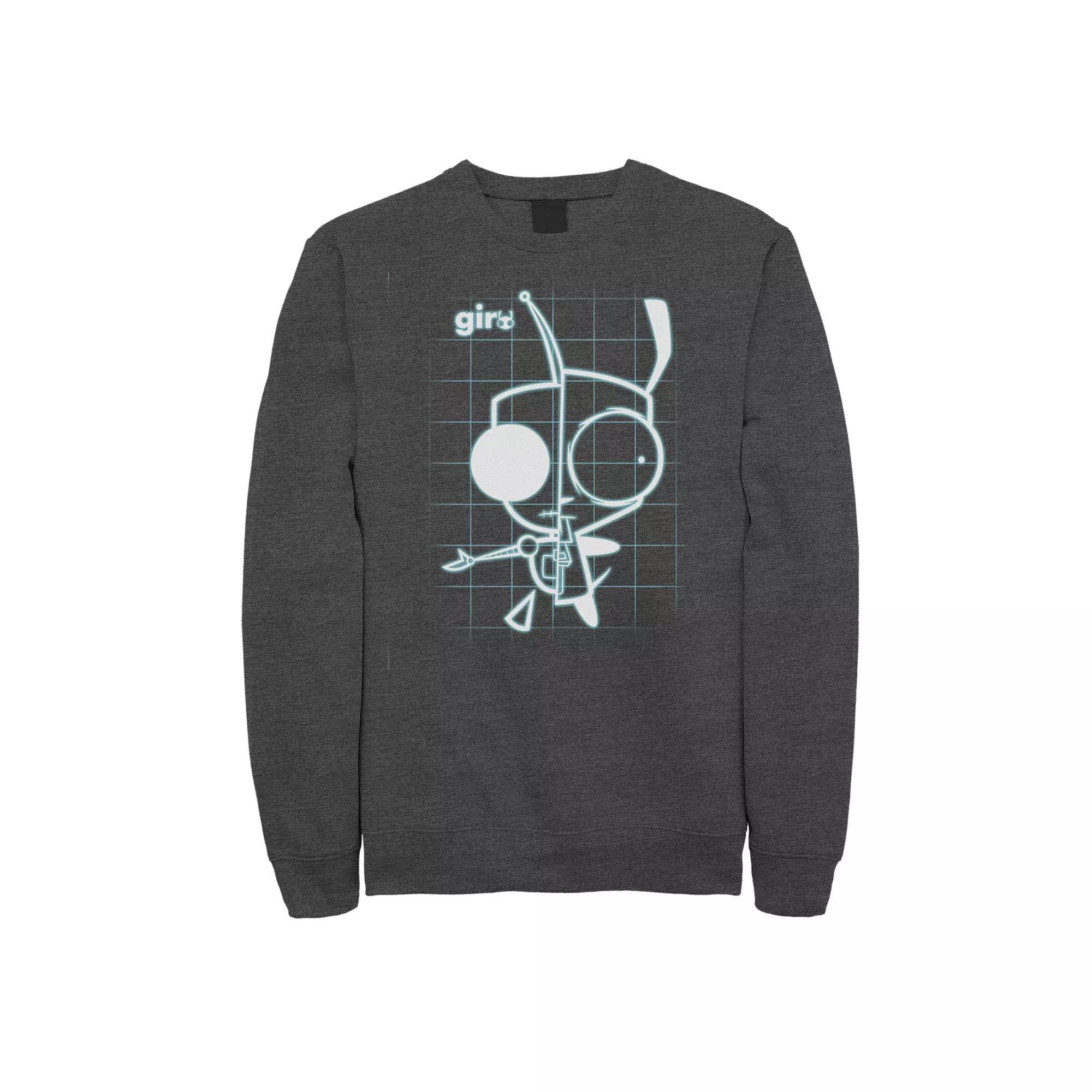 Men's Nickelodeon Invader Zim X-Ray Schematic GIR Graphic Fleece Pullover,  Product Image