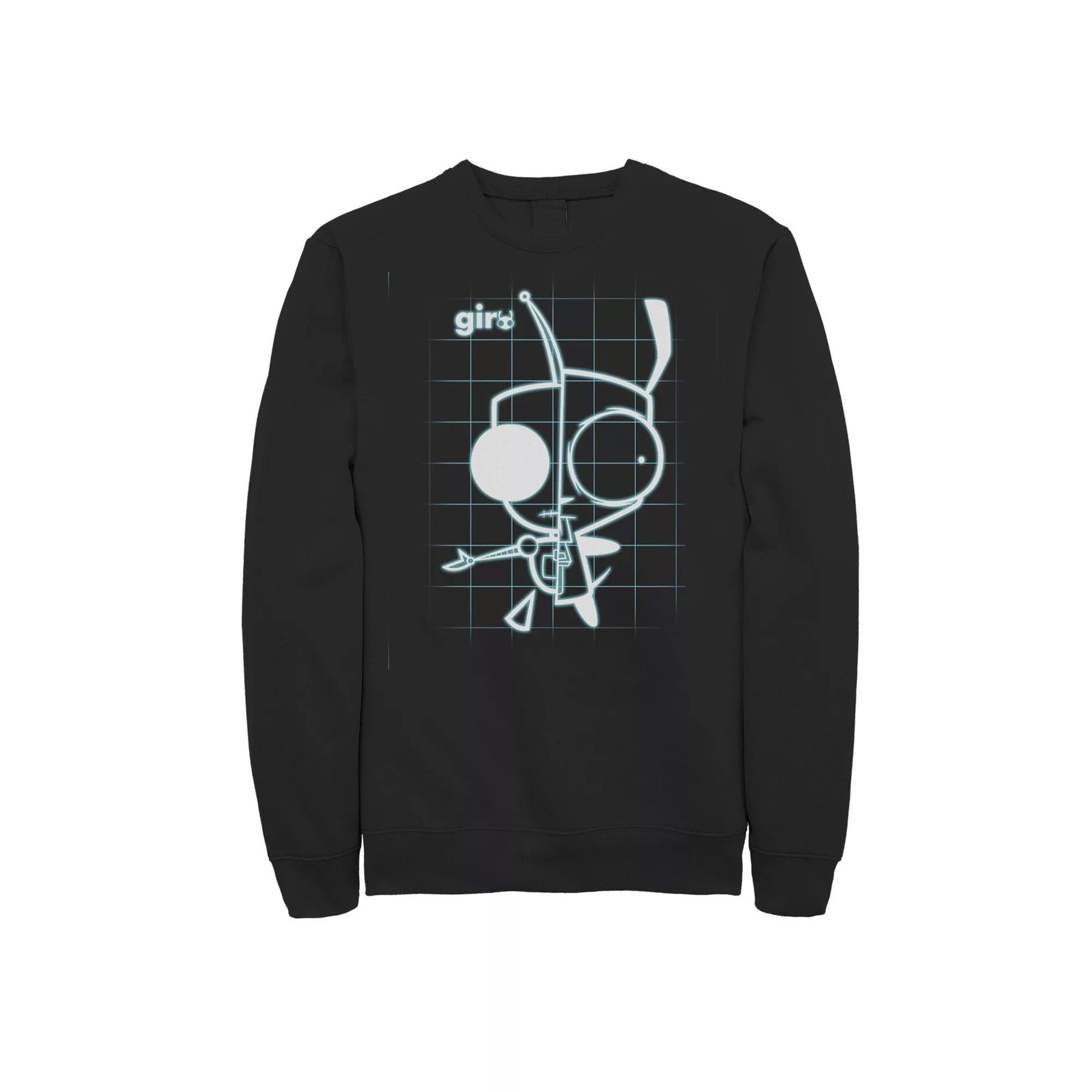 Men's Nickelodeon Invader Zim X-Ray Schematic GIR Graphic Fleece Pullover,  Product Image