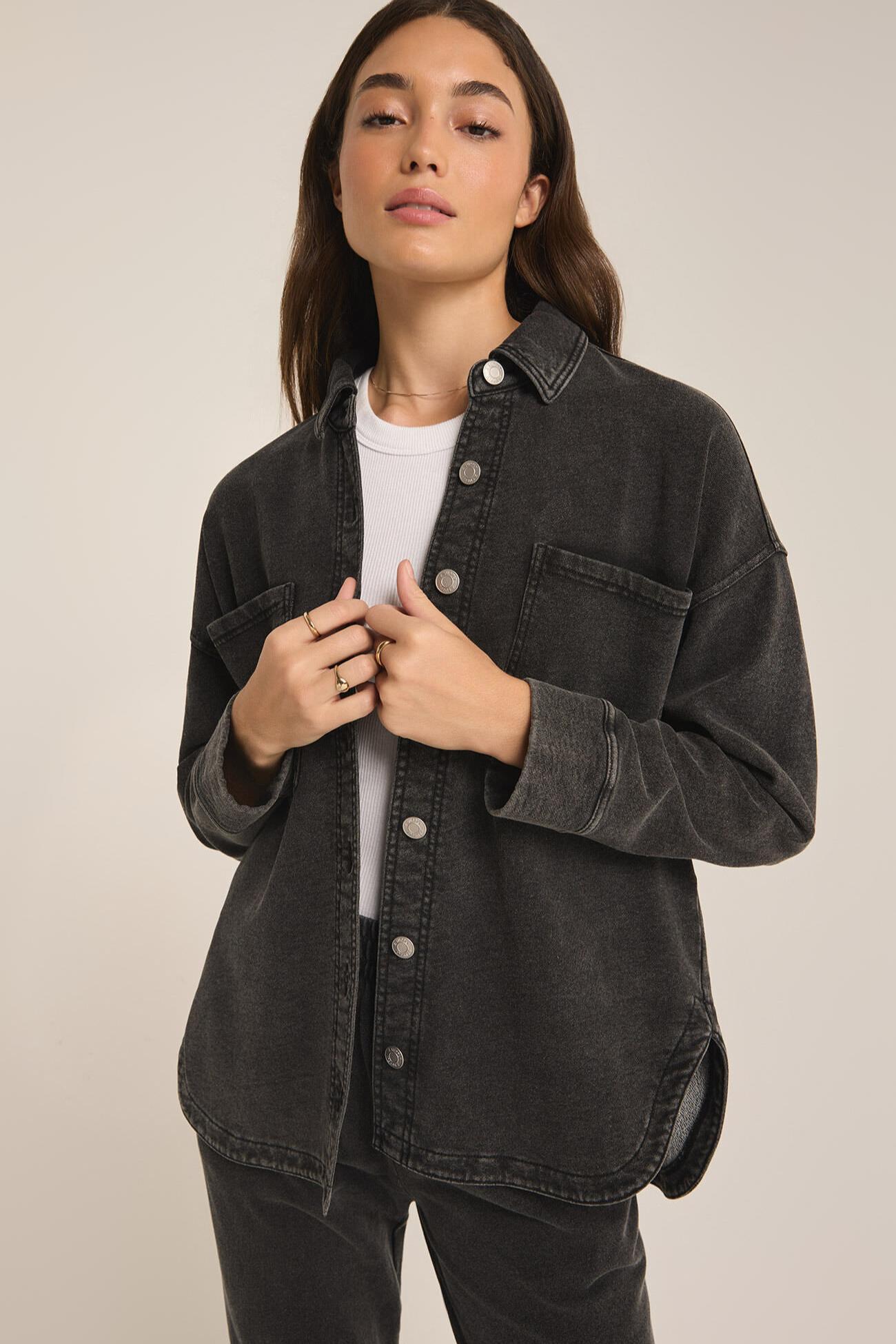 All Day Denim Knit Jacket Product Image