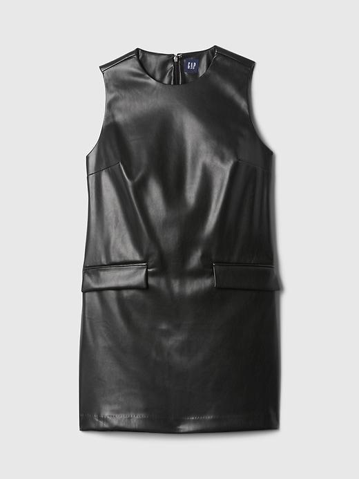 Vegan Leather Mini Shift Dress Product Image