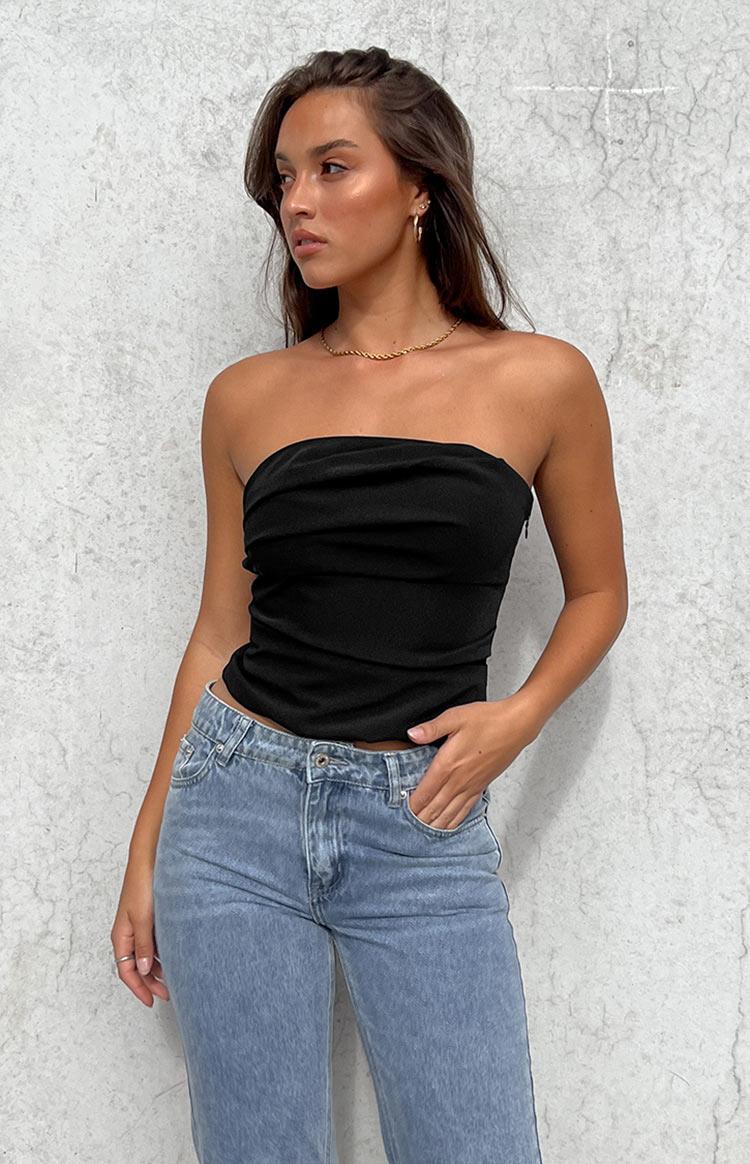 Like That Black Strapless Top Product Image