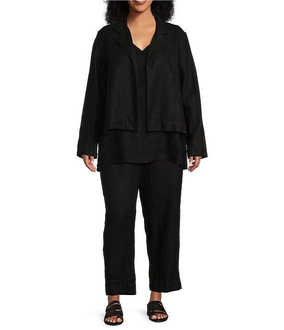 Bryn Walker Plus Size Anka Light Linen Straight Leg Pull-On Pants Product Image