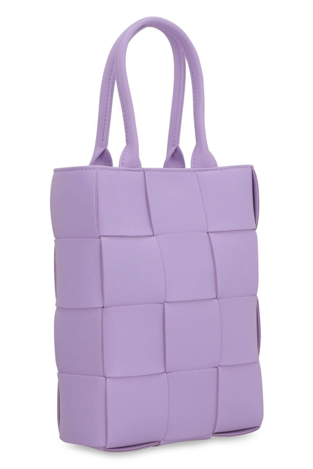 BOTTEGA VENETA Cassette Leather Handbag In Purple Product Image