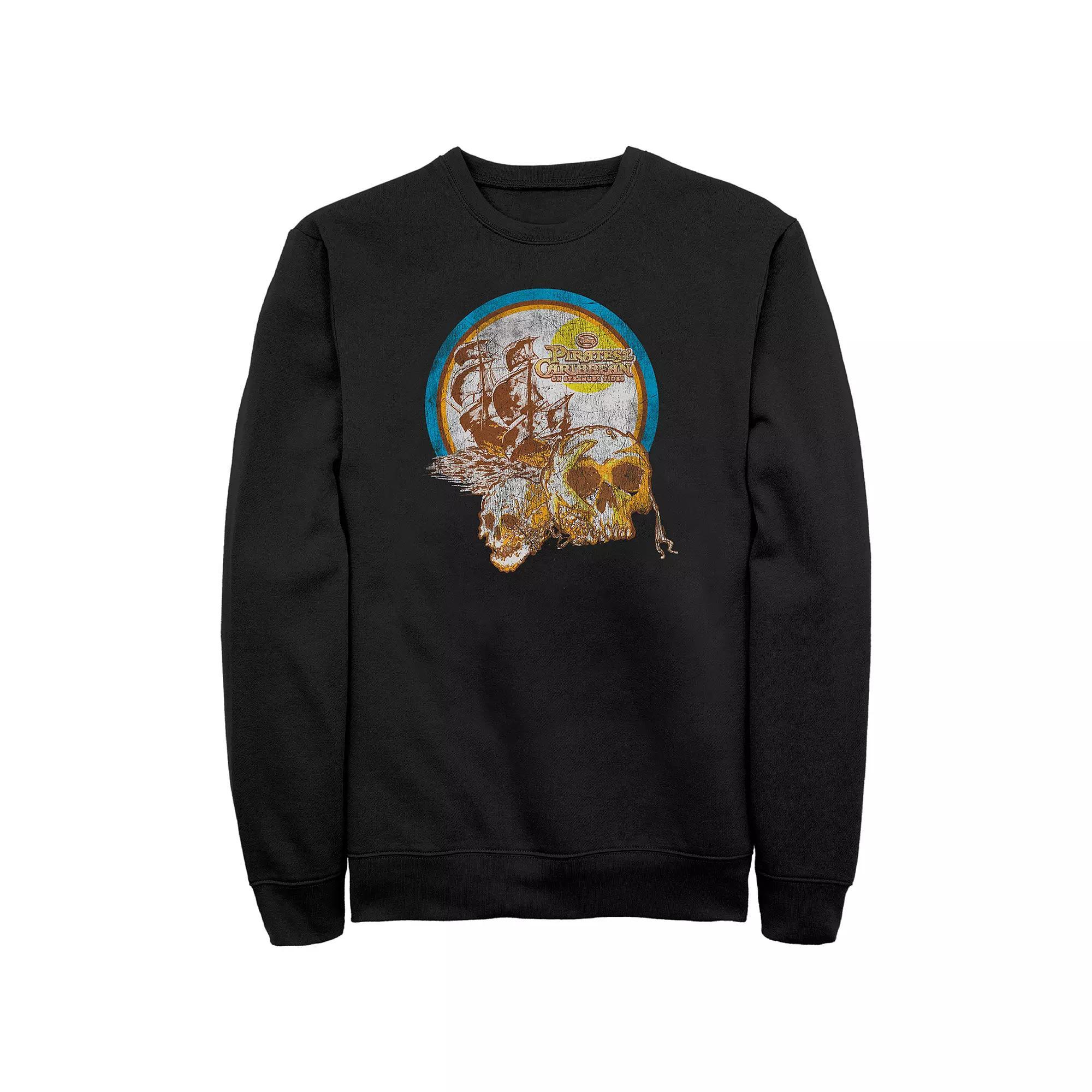 Men's Disney's Pirates Of The Caribbean Sea Skulls Sweatshirt, Size: Medium, Black Product Image