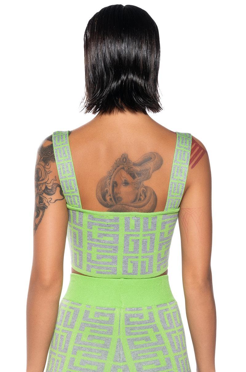 THERE SHE IS SLEEVELESS KNIT CROP TANK Product Image