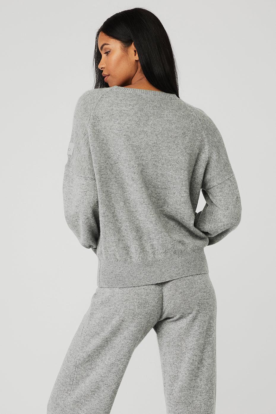 Cashmere Jet Set Crew - Dove Grey Heather Product Image