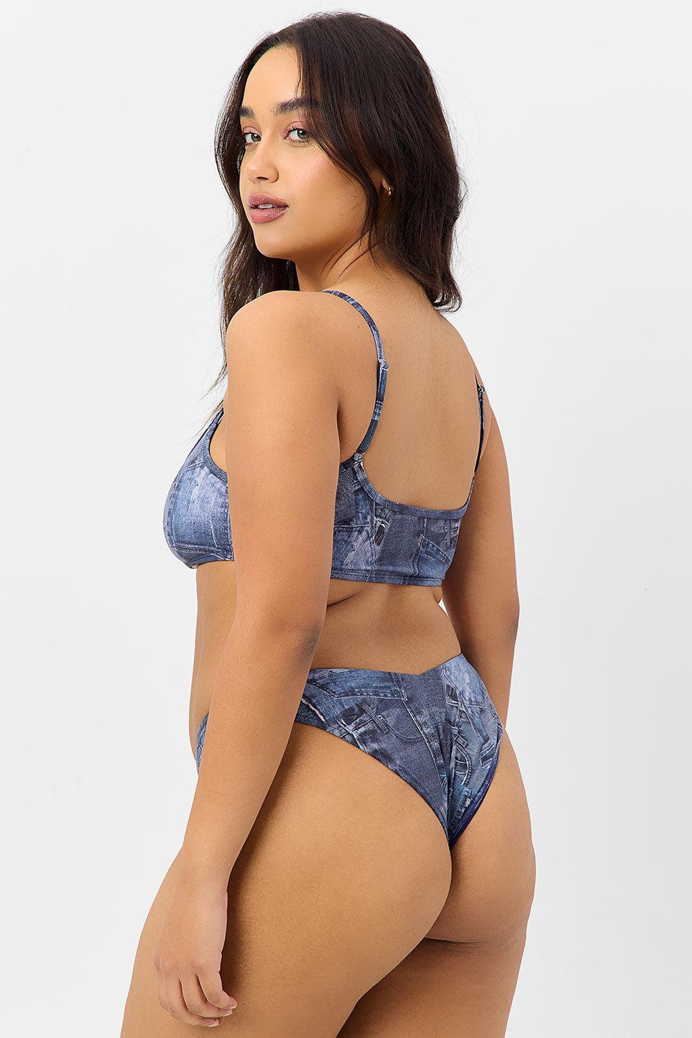 Dallas Bralette Bikini Top - Blue Jean Product Image