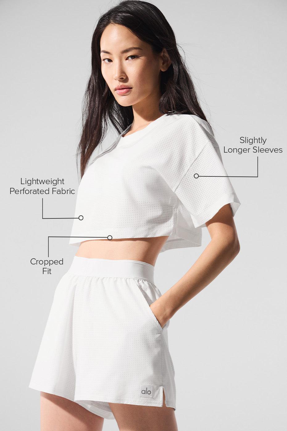 Mesh Cropped Mirage Tee - White Product Image