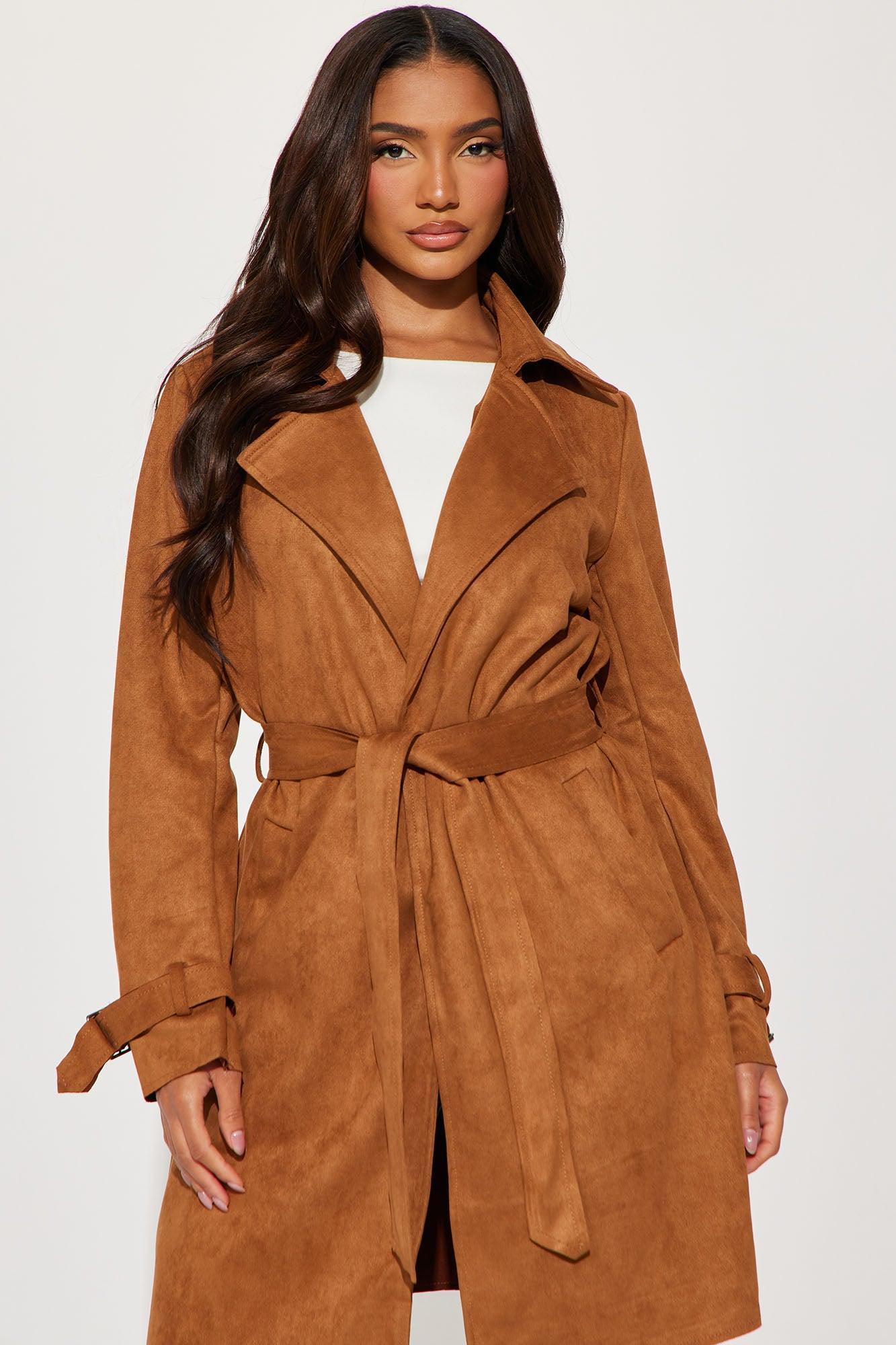 Camila Faux Suede Trench - Camel Product Image