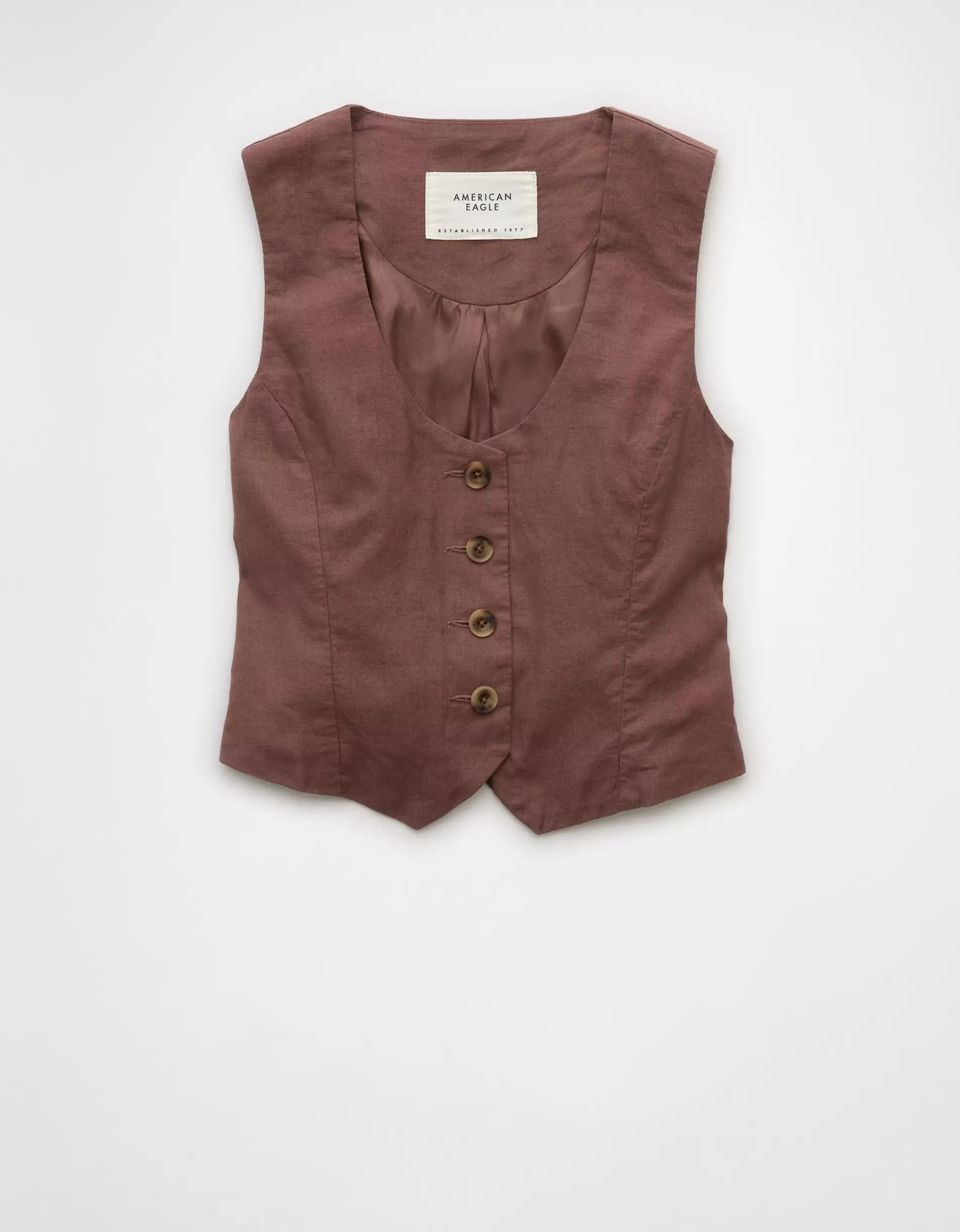 AE Linen-Blend Vest Product Image