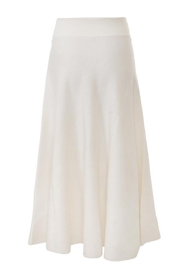 Solara  ivory wool mix flared midi skirt Product Image